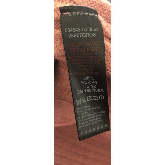 TOPSHOP Blush Pink Knit Ribbed Open Long Cardigan - Picture 5 of 7